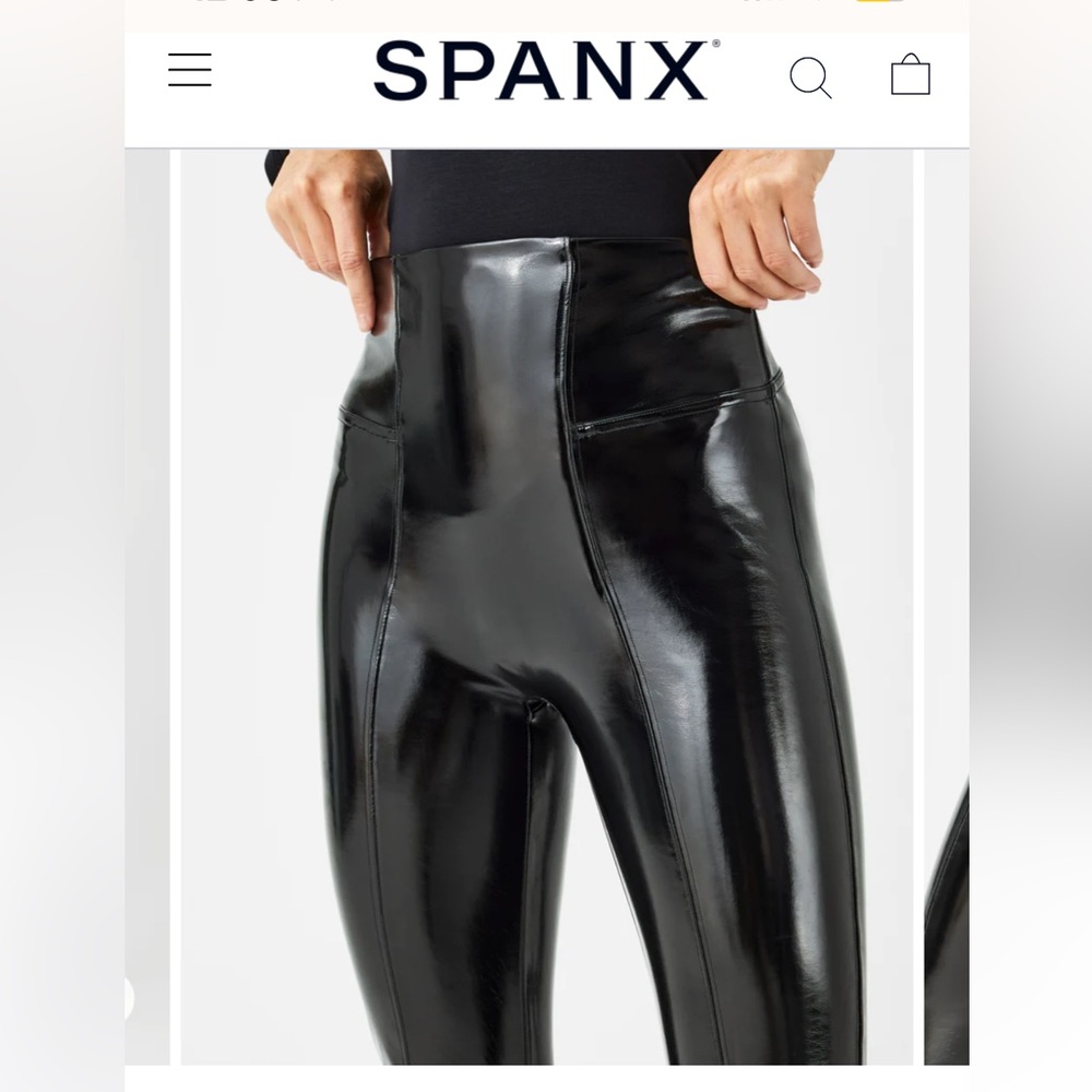 Spanx Faux Black Patent Leather Leggings (UGC)